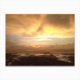 Swirling Sunset on Beach in Costa Rica - Horizontal Canvas Print