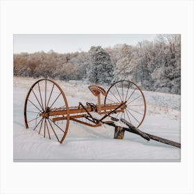 Winter Horse Wagon Canvas Print