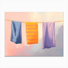 Laundry Hanging On A Line Canvas Print