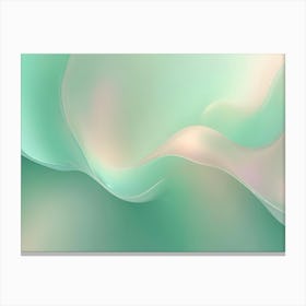 A Soft, Green And Peach Colored Background With Flowing, Wave Like Shapes Canvas Print