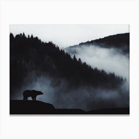 Misty Forest Bear Canvas Print