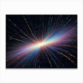 Abstract Background Of Light Streaks Radiating From A Central Point, Creating A Sense Of Speed And Motion, Against A Starry Sky Canvas Print