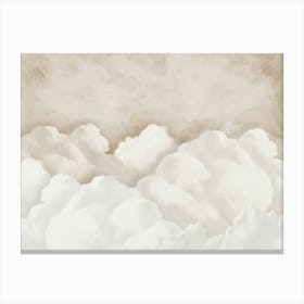 Beige Cloudy Sky Canvas Print