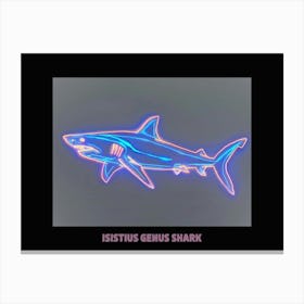 Neon Pink Isistius Genus Shark Poster 3 Canvas Print