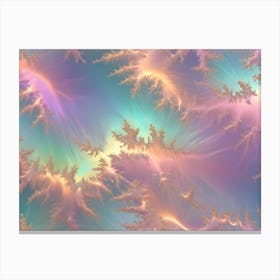 Abstract Pattern With Delicate White And Gold Swirling Lines, Reminiscent Of A Natural Pattern Or Galaxy, On A Pastel Background Canvas Print