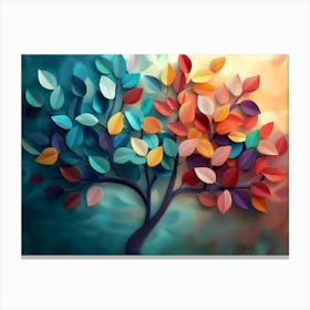 Colorful tree with leaves. Tree Of Life Canvas Print