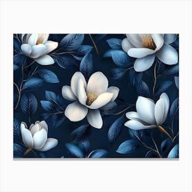 Magnolia Flower Wallpaper Canvas Print