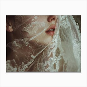 Veil of Bride at Wedding Close-Up Canvas Print