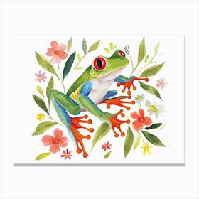 Little Floral Red Eyed Tree Frog 2 Canvas Print