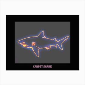 Neon Pink Orange Carpet Shark Poster 1 Canvas Print