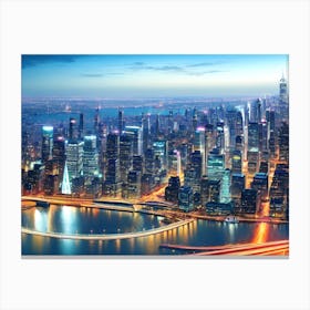 New York City At Night Canvas Print