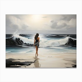 Woman On The Beach Canvas Print