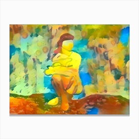 Woman In The Forest Canvas Print