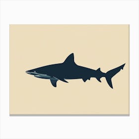 Blacktip Reef Shark Silhouette 5 Canvas Print