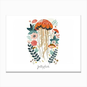 Little Floral Jellyfish 1 Poster Canvas Print
