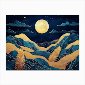 Moonlight Over Mountains Canvas Print