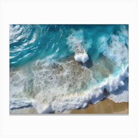 Aerial Shot Of Ocean Waves Canvas Print