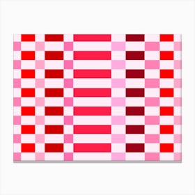 Red and Pink Checkered Pattern Canvas Print