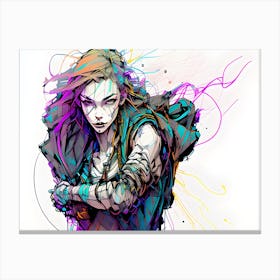 Girl With Long Hair Canvas Print