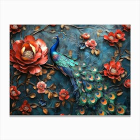 Peacock Painting 12 Canvas Print