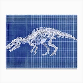Plateosaurus Skeleton Hand Drawn Blueprint 2 Canvas Print
