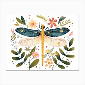 Little Floral Dragonfly 1 Canvas Print