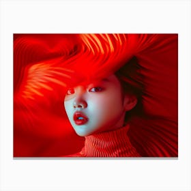 Korean Girl With Red Hair Canvas Print