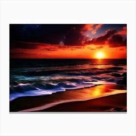 Sunset On The Beach 949 Canvas Print