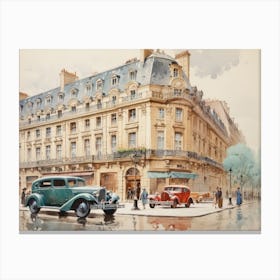 1940s City Painting Canvas Print