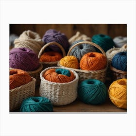 Baskets Of Yarn 1 Canvas Print