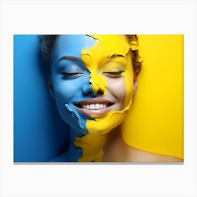 Young Woman With Painted Face Canvas Print