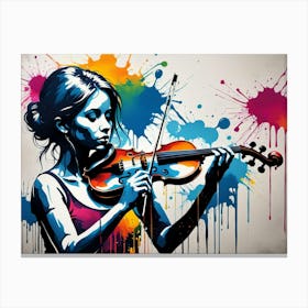 Girl Playing Violin Canvas Print