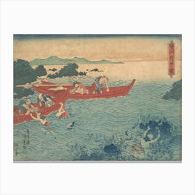 Seishu Awabi Tori No Zu By Utagawa Kunisada Canvas Print