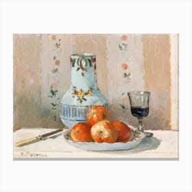 Still Life With Apples And Pitcher (1872), Camille Pissarro Canvas Print
