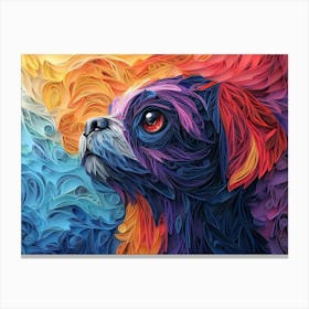 Brussels Griffon Paper Quill Dog Portrait Canvas Print