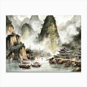 Chinese Landscape Painting 11 Canvas Print