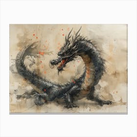 Calligraphic Wonders: Chinese Dragon Canvas Print
