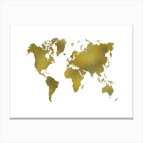 Gold World Map 1 Canvas Print