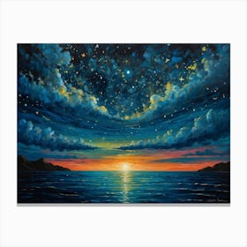 Sunset Over The Ocean 1 Canvas Print