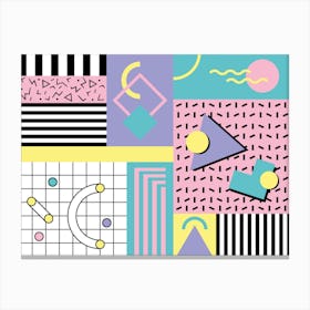 Memphis Pattern Retro Vaporwave 80s Vintage 90s Dreamwave Artwork Canvas Print