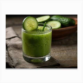 Green Juice With Cucumbers Canvas Print