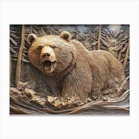 Exquisite 3d Bear Canvas Print