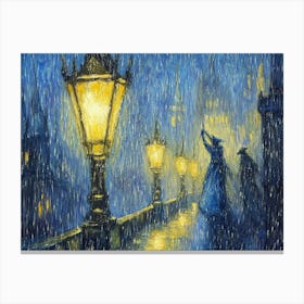 Charles Bridge In The Rain Canvas Print