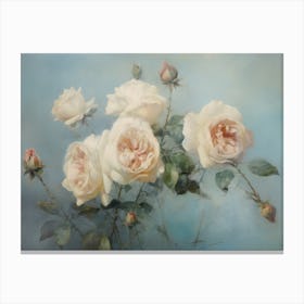 Pastel Roses Painting Canvas Print