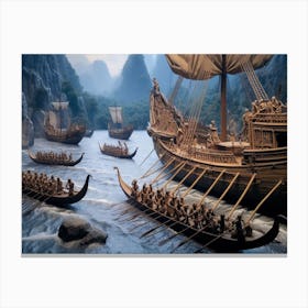 Ancient seafarers AI Realistic photo Canvas Print