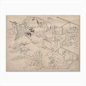 Hokusai S Album Of Sketches By Katsushika Hokusai And His Disciples, Canvas Print