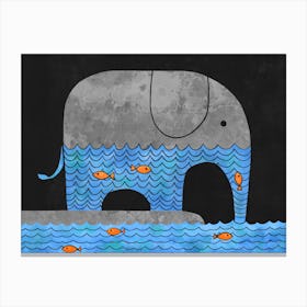 Thirsty Elephant Canvas Print