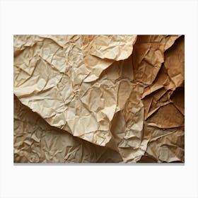 Crinkled Paper Featuring An Array Of Textured Patterns And Pronounced Creases Macro Photography Hi (2) Canvas Print