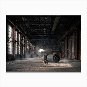 Effortlessly Capturing The Charm And Stark Realities Of Vintage Industrial Steel The Subject Wears (3) Canvas Print