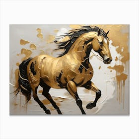Gold Horse Painting 13 Canvas Print